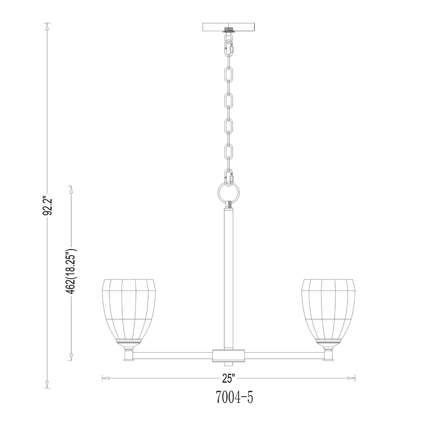 Oren 5 Light Chandelier Modern Gold