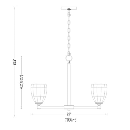Oren 5 Light Chandelier Modern Gold