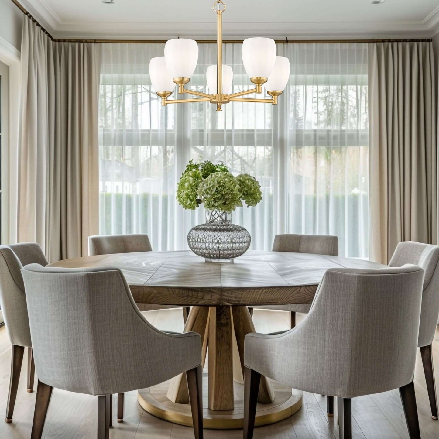 Oren 5 Light Chandelier Modern Gold