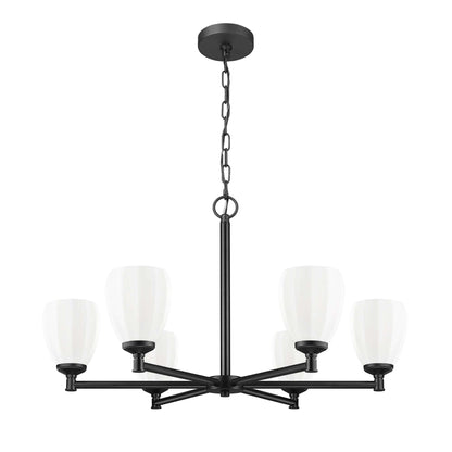 Oren 6 Light Chandelier Matte Black