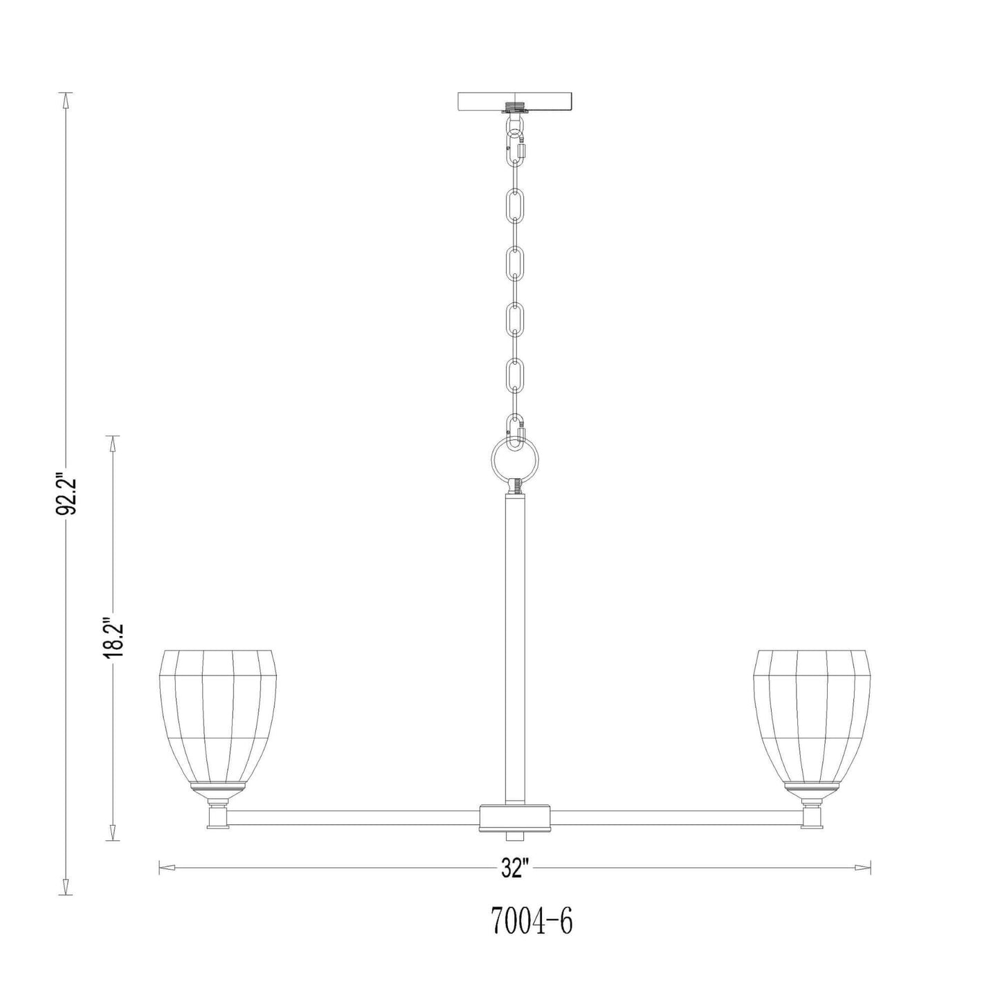 Oren 6 Light Chandelier Matte Black