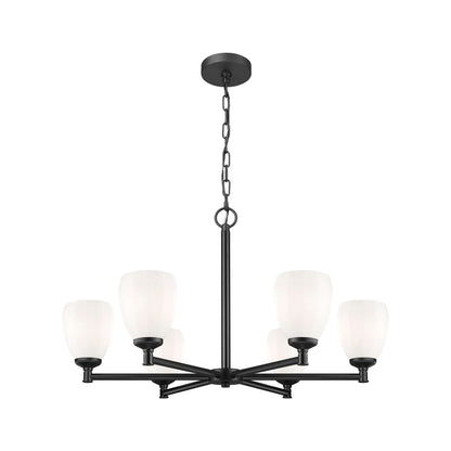 Oren 6 Light Chandelier Matte Black