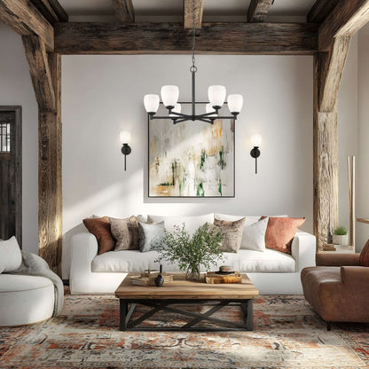 Oren 6 Light Chandelier Matte Black