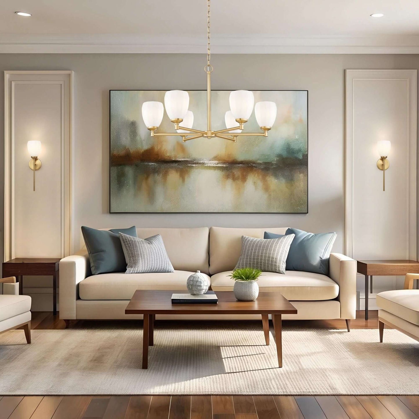 Oren 6 Light Chandelier Modern Gold