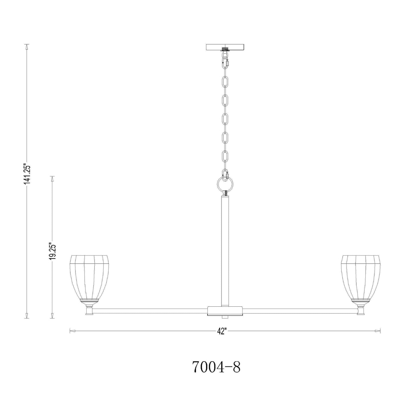 Oren 8 Light Chandelier Matte Black