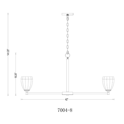 Oren 8 Light Chandelier Matte Black