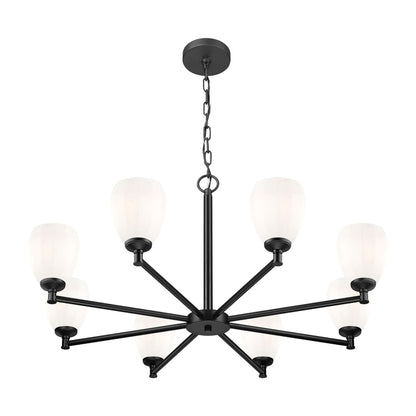 Oren 8 Light Chandelier Matte Black
