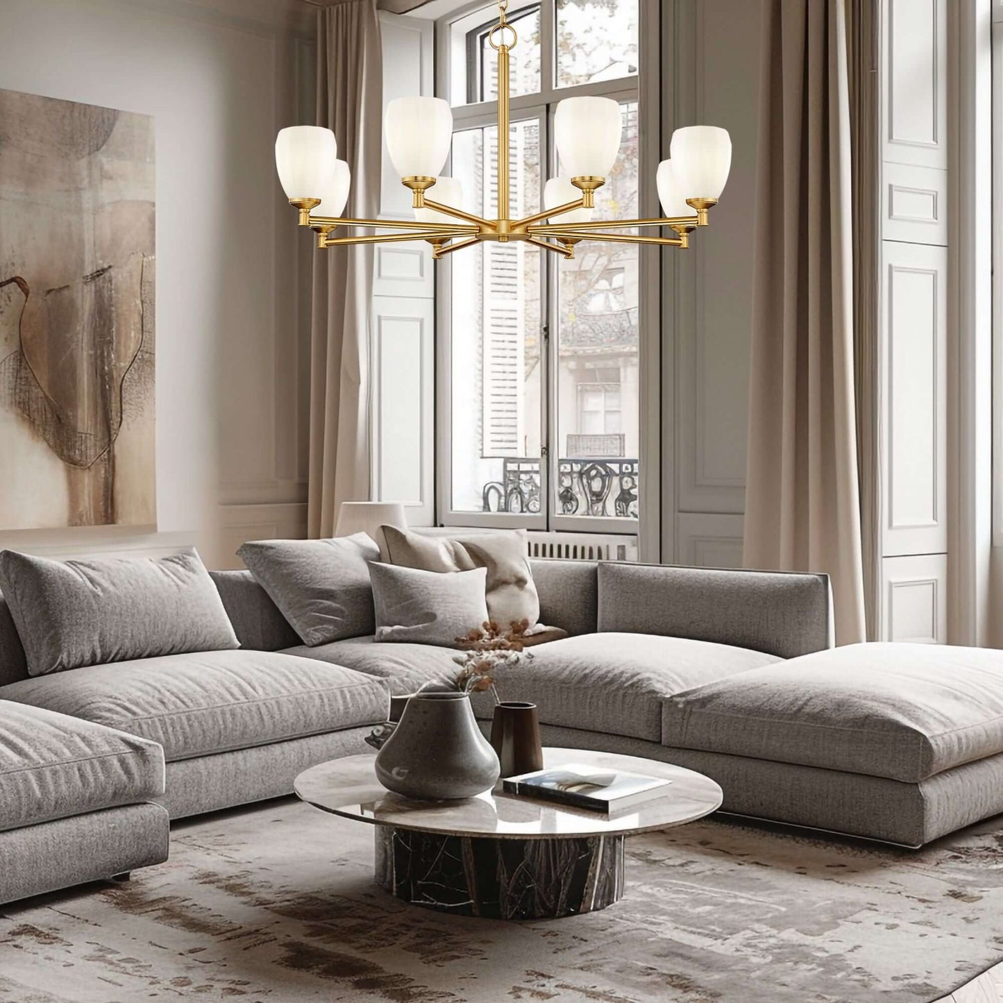 Oren 8 Light Chandelier Modern Gold