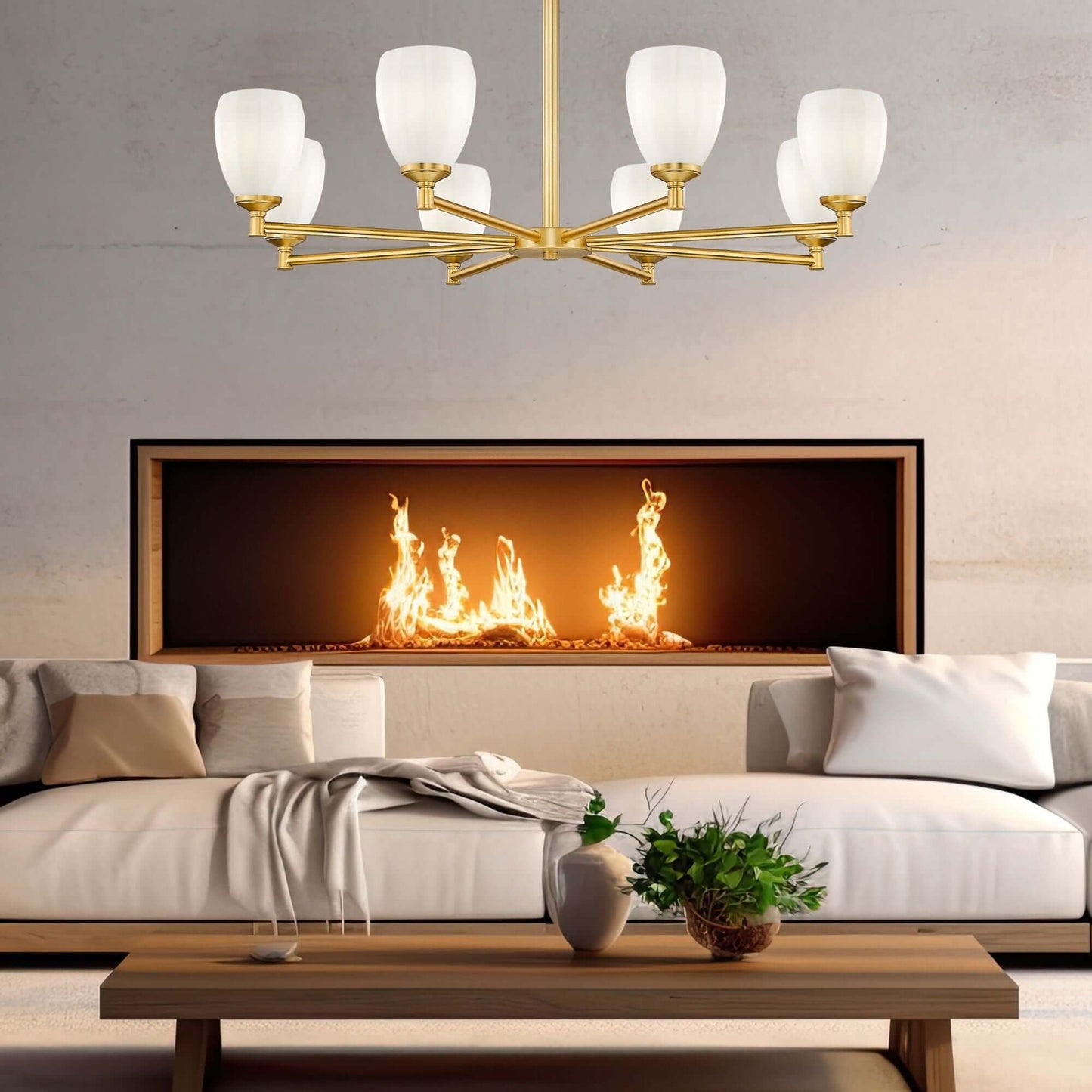 Oren 8 Light Chandelier Modern Gold