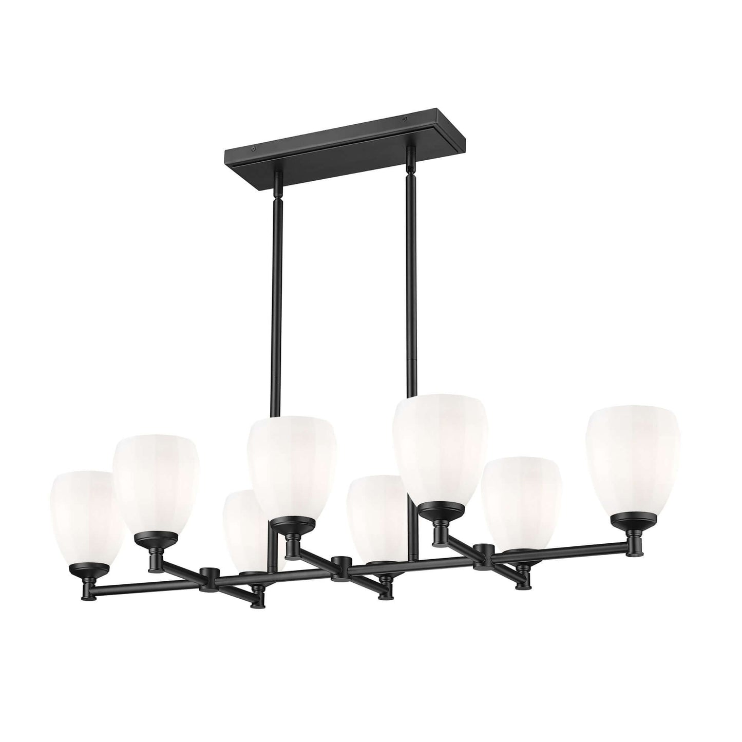 Oren 8 Light Linear Chandelier Matte Black