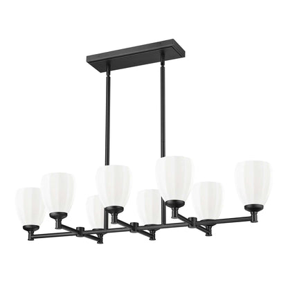 Oren 8 Light Linear Chandelier Matte Black