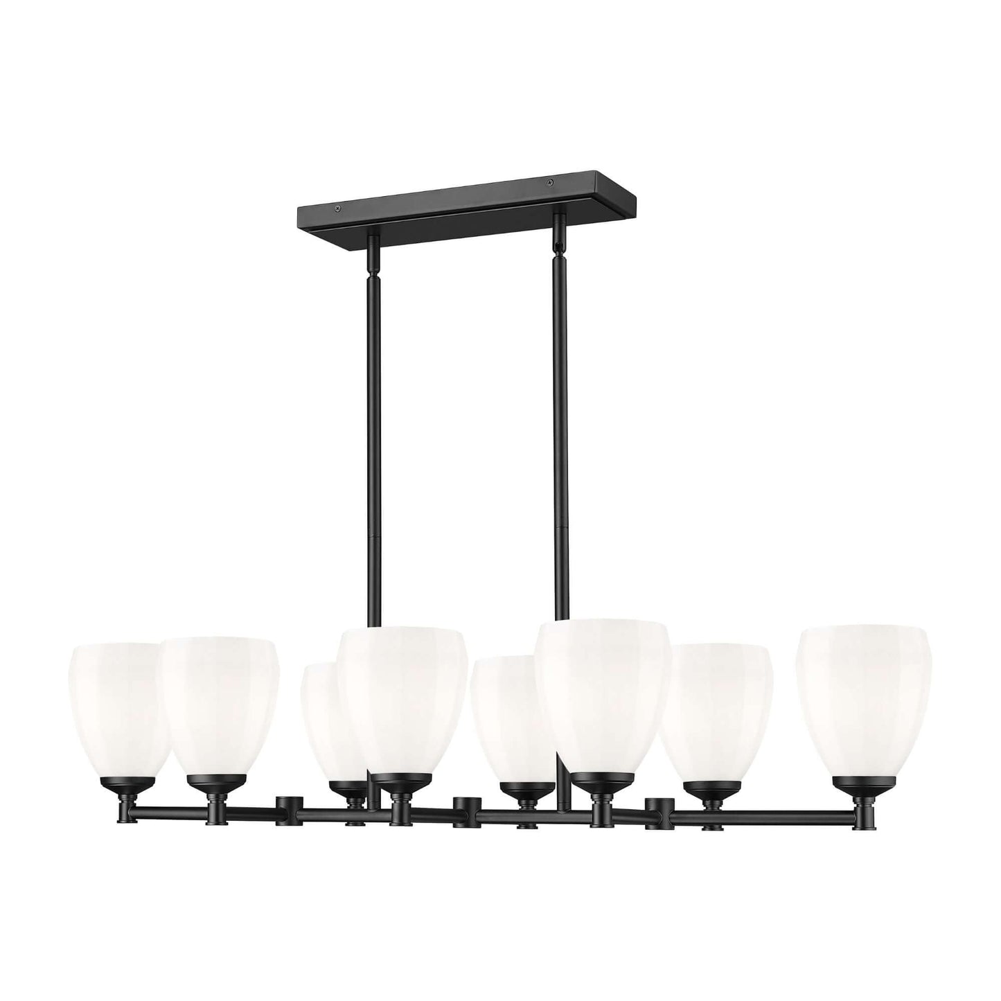 Oren 8 Light Linear Chandelier Matte Black
