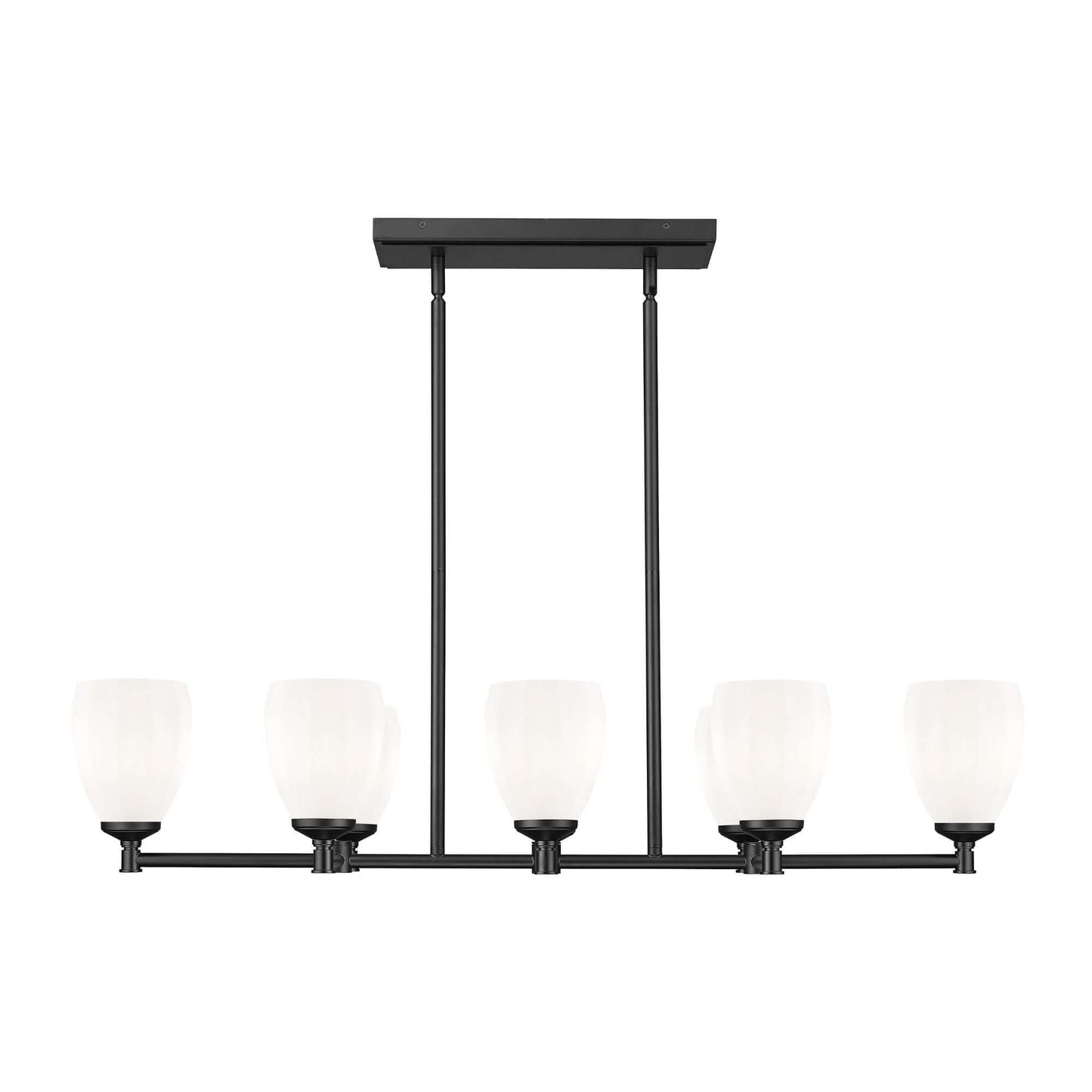 Oren 8 Light Linear Chandelier Matte Black