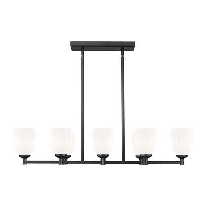 Oren 8 Light Linear Chandelier Matte Black