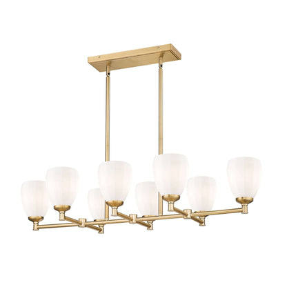 Oren 8 Light Linear Chandelier Modern Gold