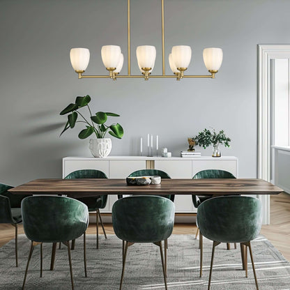 Oren 8 Light Linear Chandelier Modern Gold