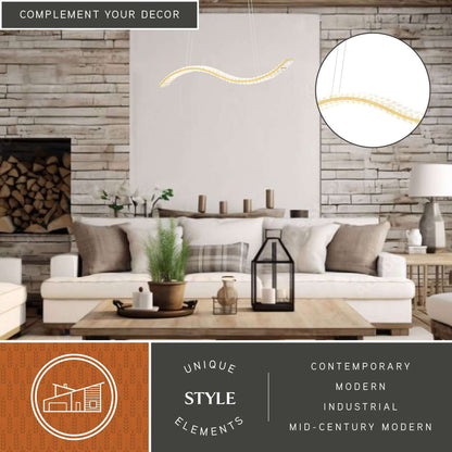 Edgewater 38” LED Linear Chandelier