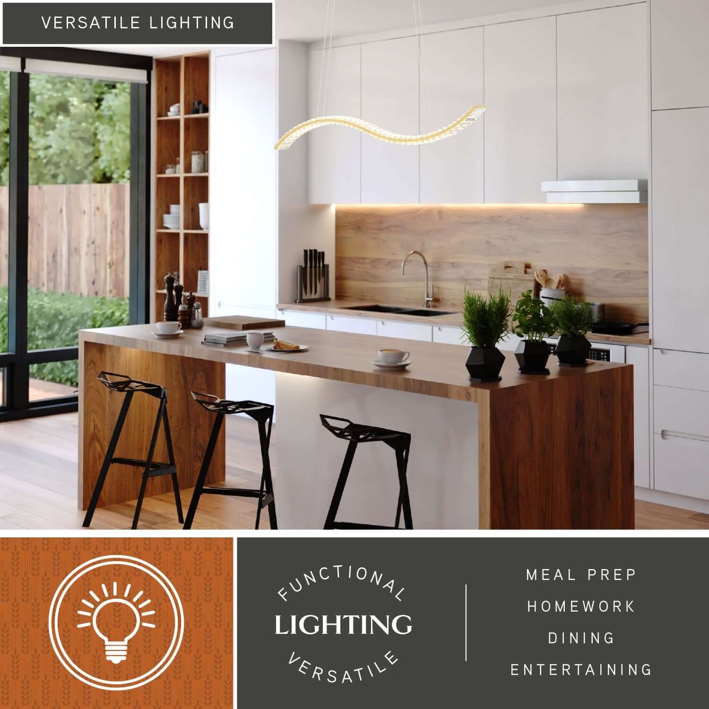 Edgewater 38” LED Linear Chandelier