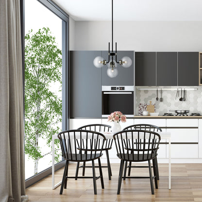 Parsons 4 Light Chandelier Matte Black + Brushed Nickel