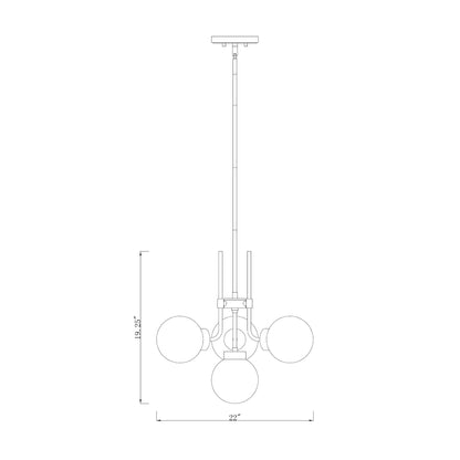 Parsons 4 Light Chandelier Matte Black + Brushed Nickel
