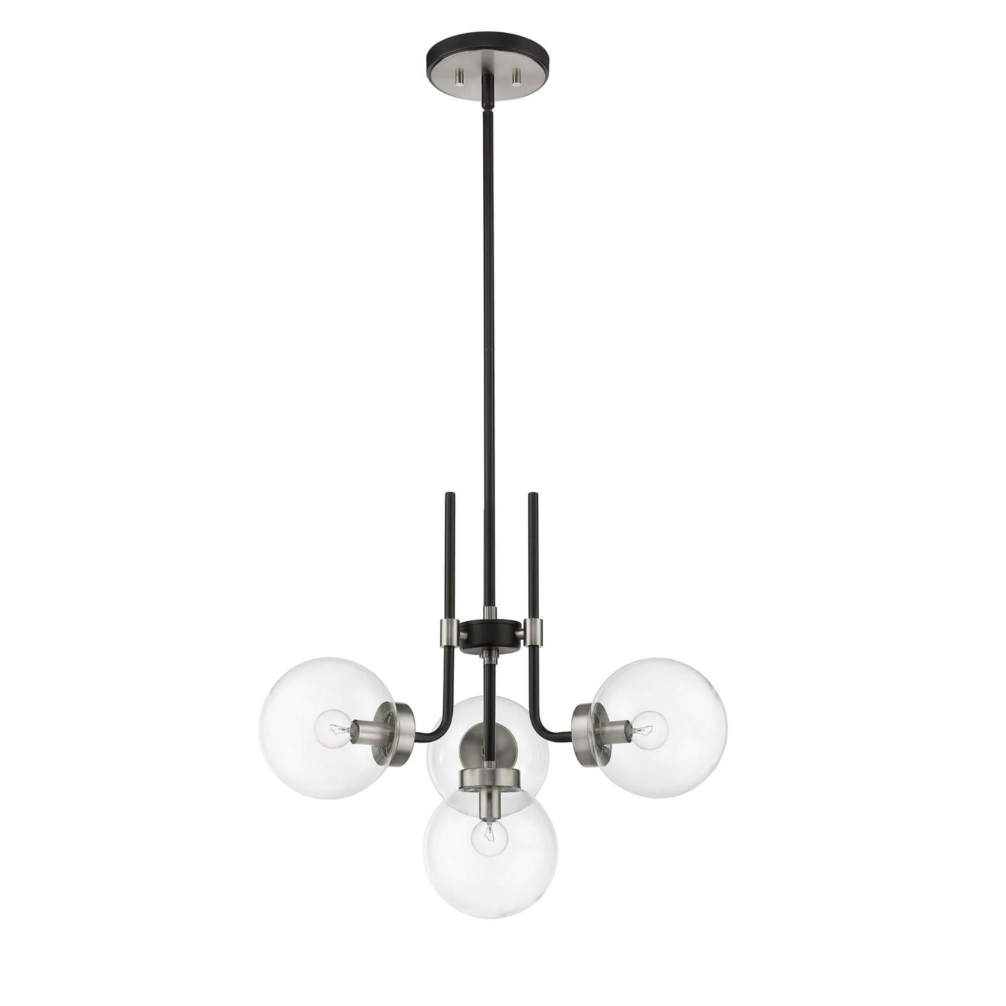 Parsons 4 Light Chandelier Matte Black + Brushed Nickel