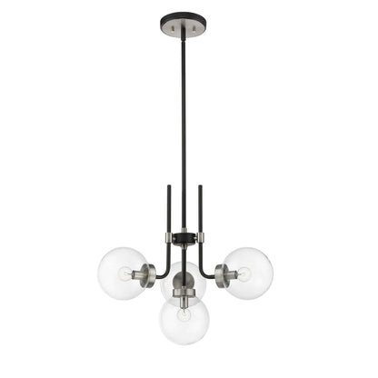 Parsons 4 Light Chandelier Matte Black + Brushed Nickel