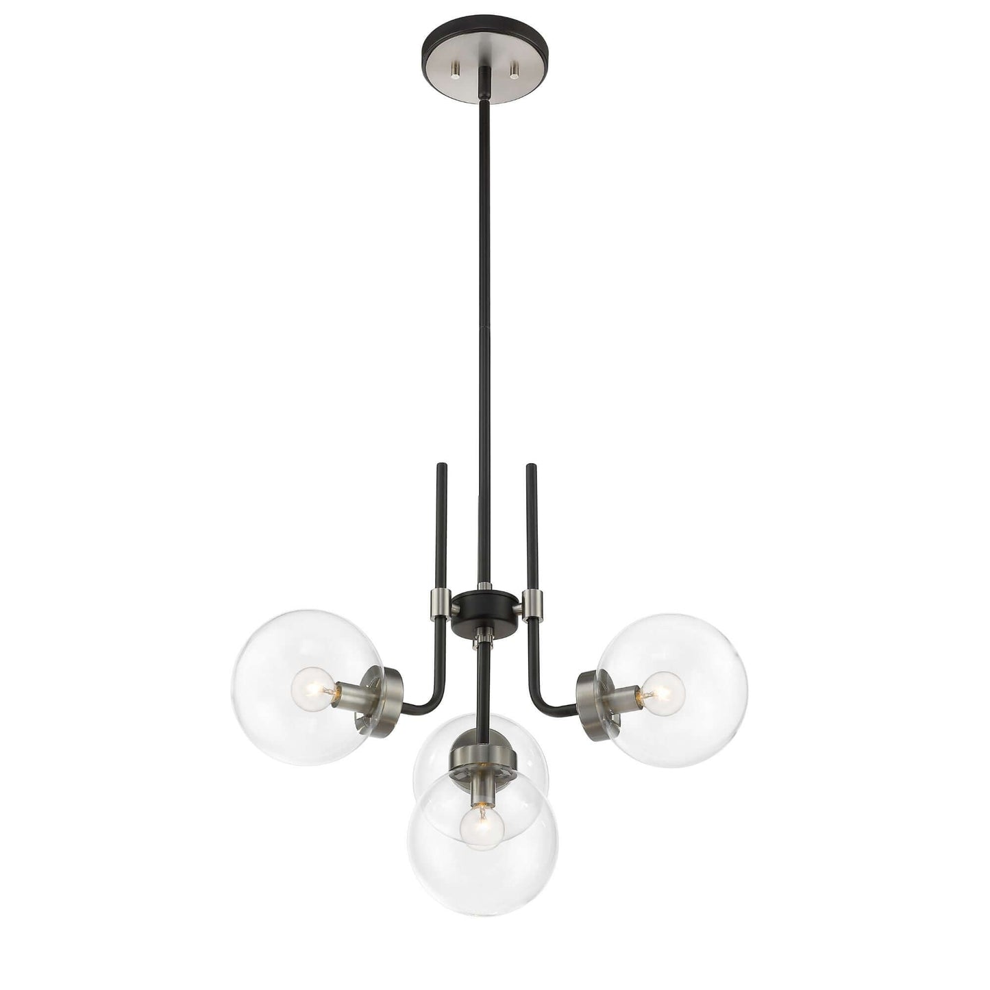 Parsons 4 Light Chandelier Matte Black + Brushed Nickel