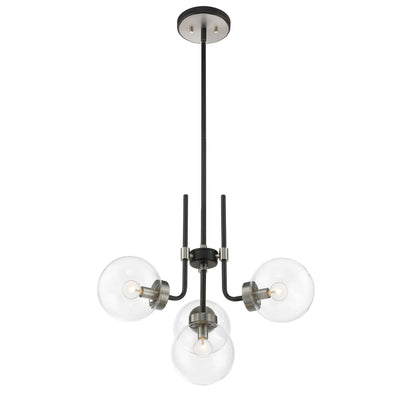 Parsons 4 Light Chandelier Matte Black + Brushed Nickel