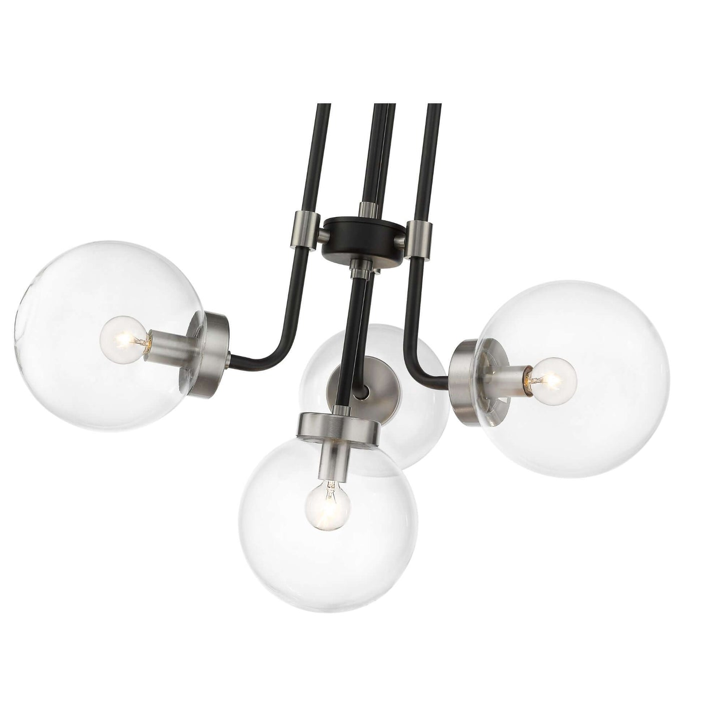 Parsons 4 Light Chandelier Matte Black + Brushed Nickel