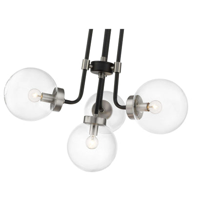 Parsons 4 Light Chandelier Matte Black + Brushed Nickel