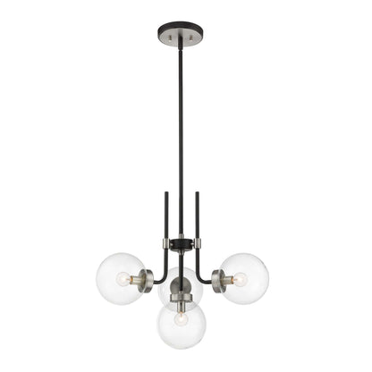 Parsons 4 Light Chandelier Matte Black + Brushed Nickel