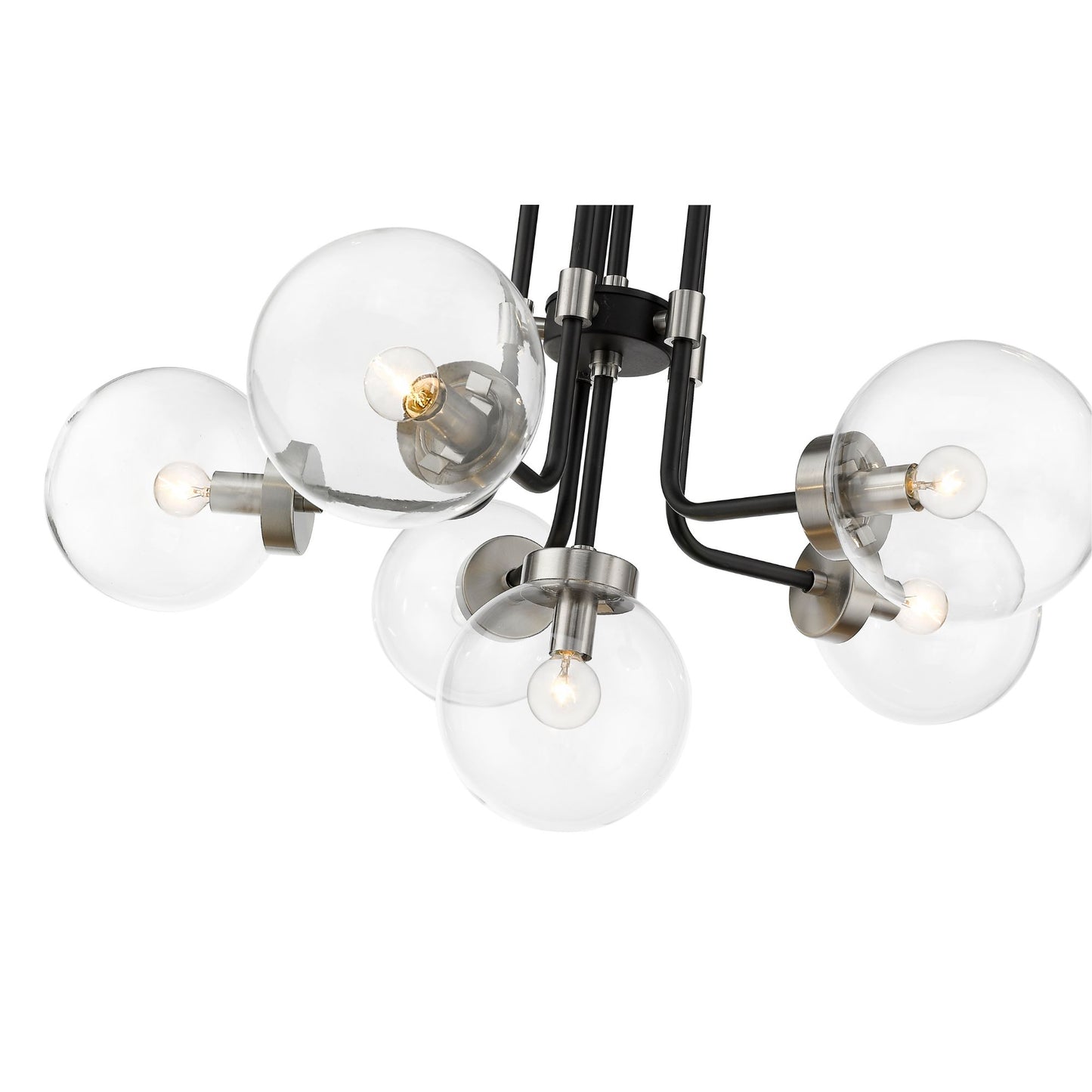 Parsons 6 Light Chandelier Matte Black + Brushed Nickel