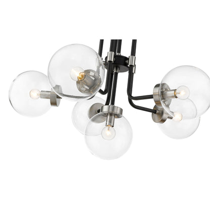 Parsons 6 Light Chandelier Matte Black + Brushed Nickel