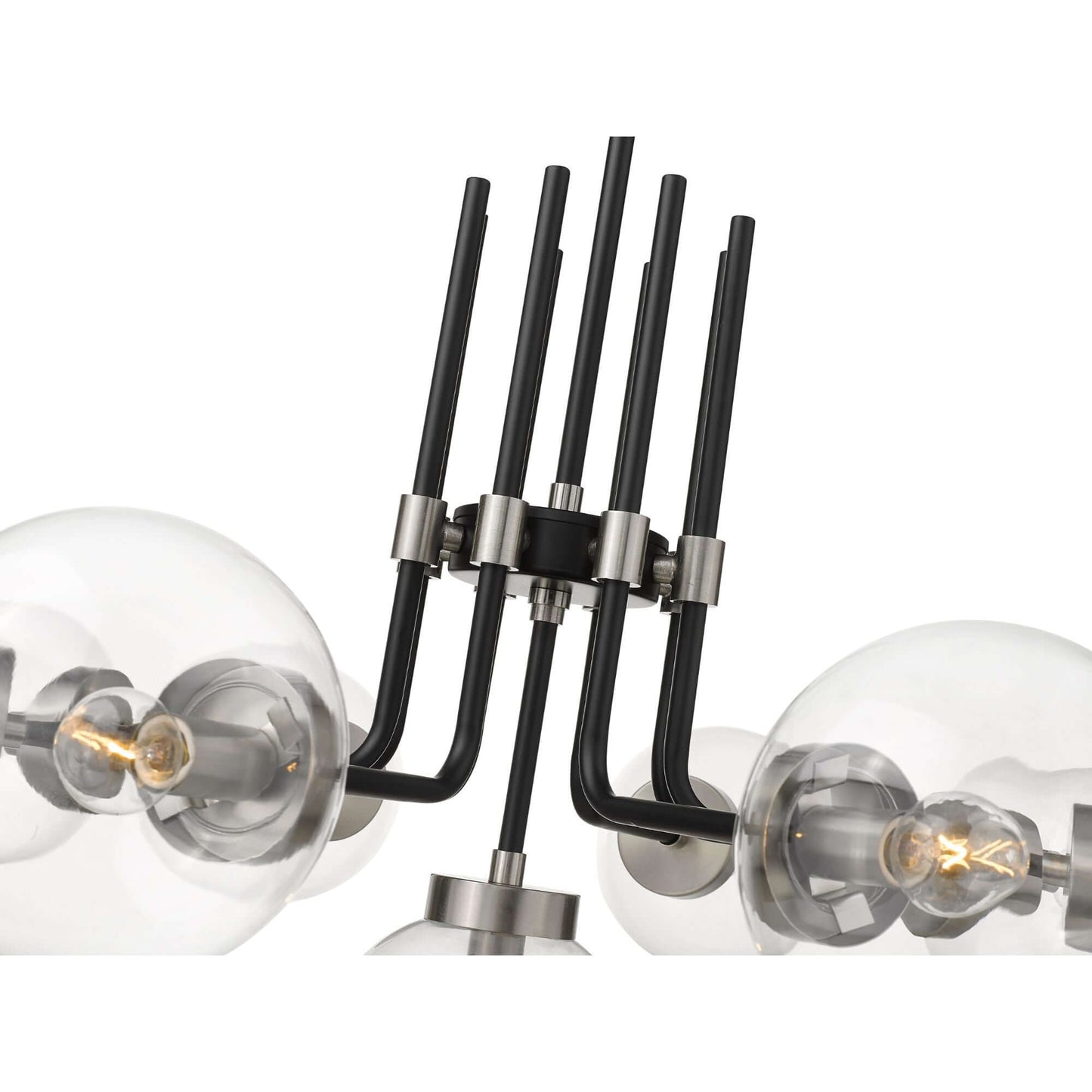 Parsons 9 Light Chandelier Matte Black + Brushed Nickel