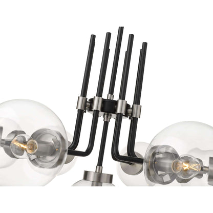 Parsons 9 Light Chandelier Matte Black + Brushed Nickel