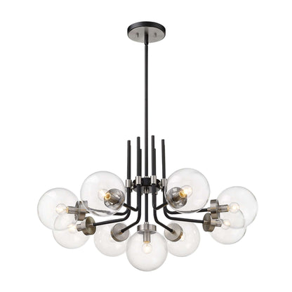 Parsons 9 Light Chandelier Matte Black + Brushed Nickel