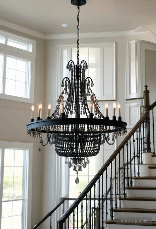 Phoenix 9-Light Staircase Chandelier 45"
