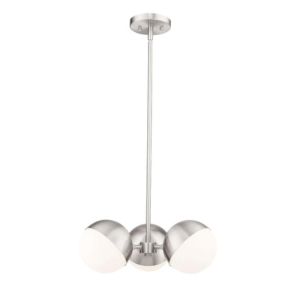 Realm Sphere 3 Light Chandelier Brushed Nickel