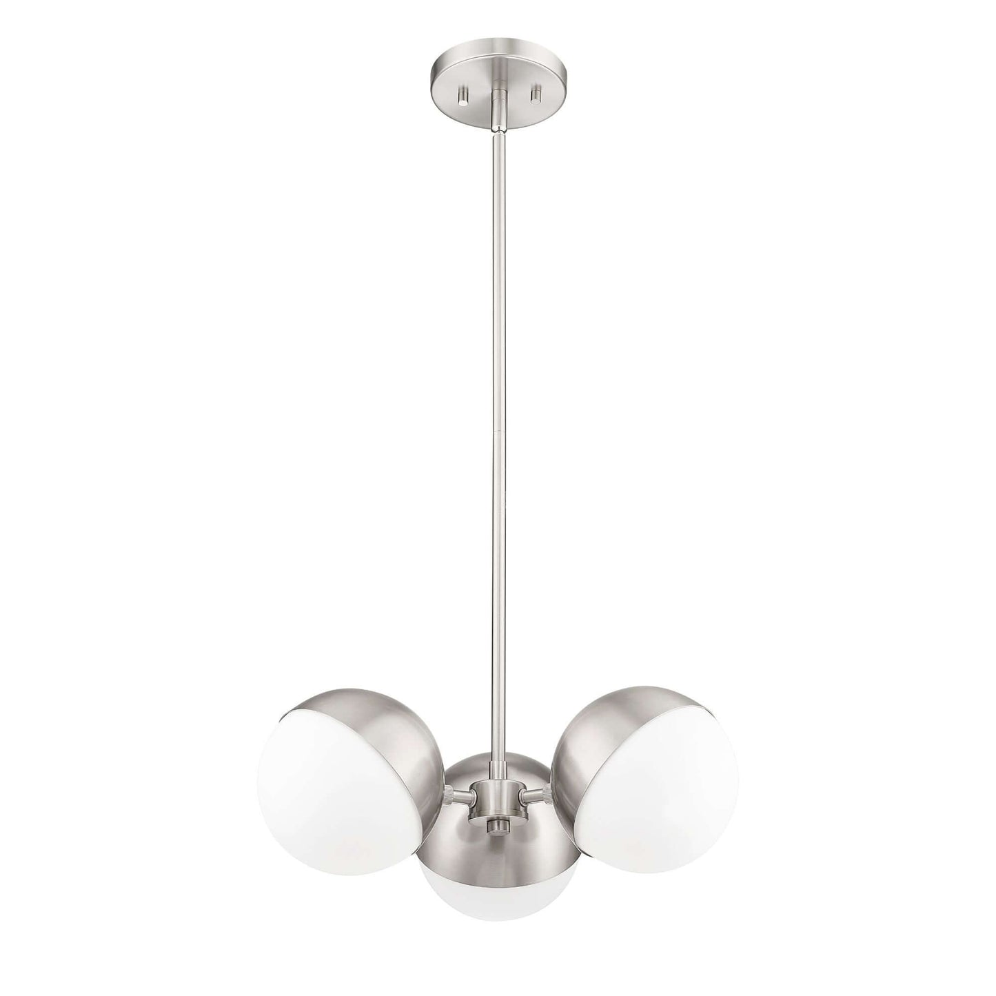 Realm Sphere 3 Light Chandelier Brushed Nickel