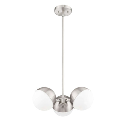 Realm Sphere 3 Light Chandelier Brushed Nickel