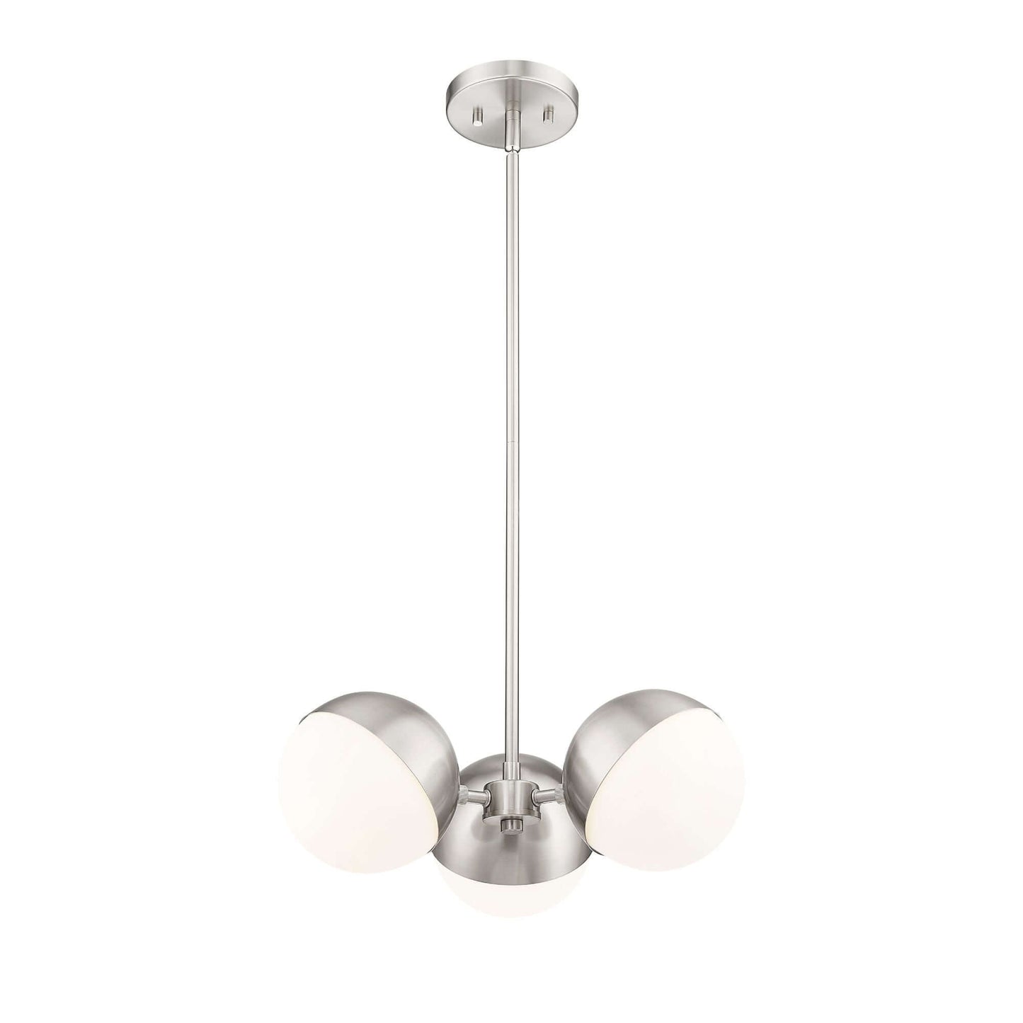 Realm Sphere 3 Light Chandelier Brushed Nickel