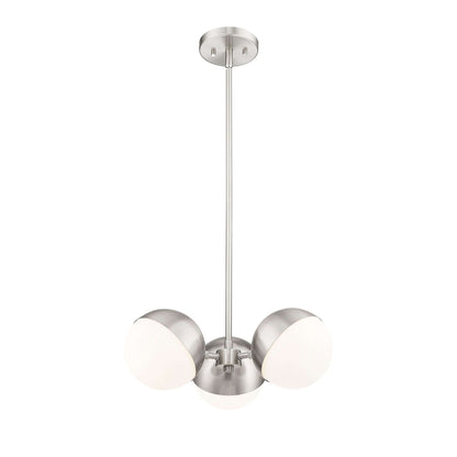 Realm Sphere 3 Light Chandelier Brushed Nickel