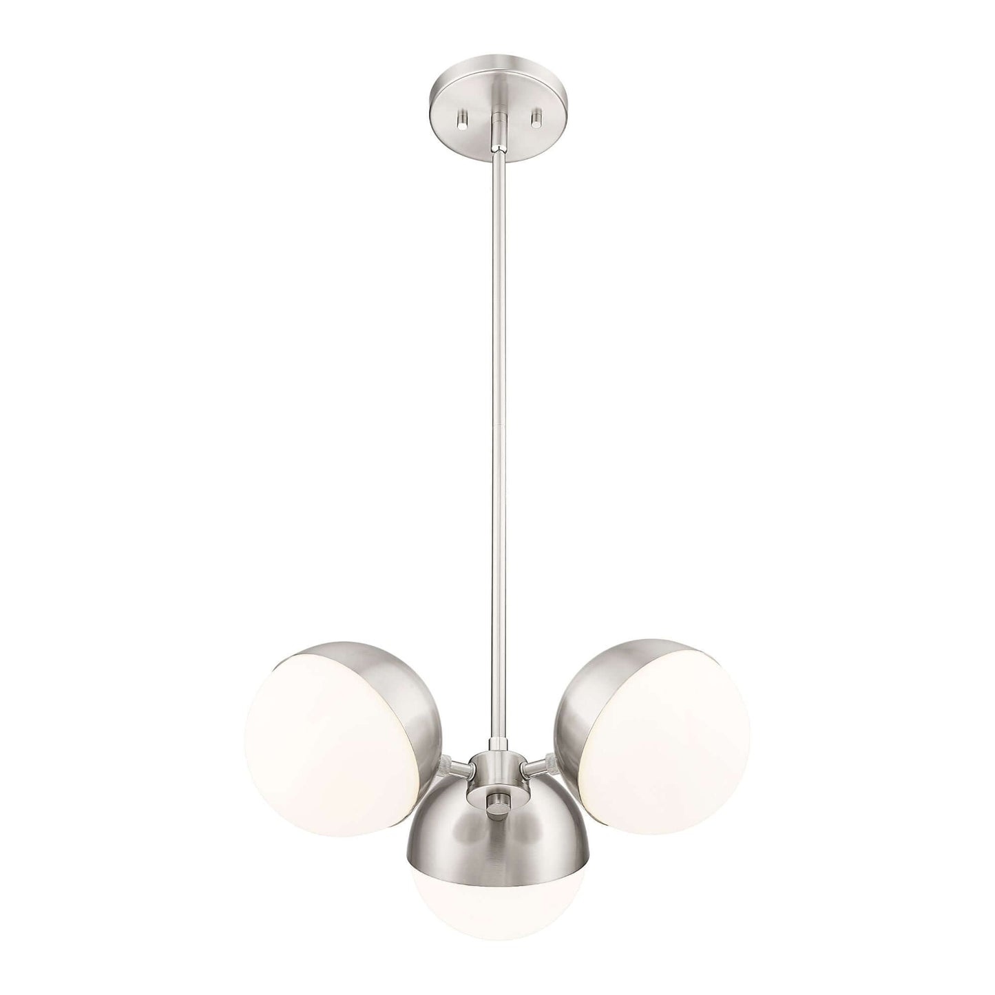 Realm Sphere 3 Light Chandelier Brushed Nickel