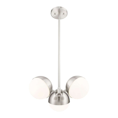 Realm Sphere 3 Light Chandelier Brushed Nickel