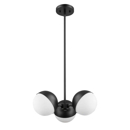 Realm Sphere 3 Light Chandelier Matte Black