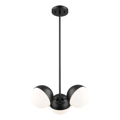 Realm Sphere 3 Light Chandelier Matte Black