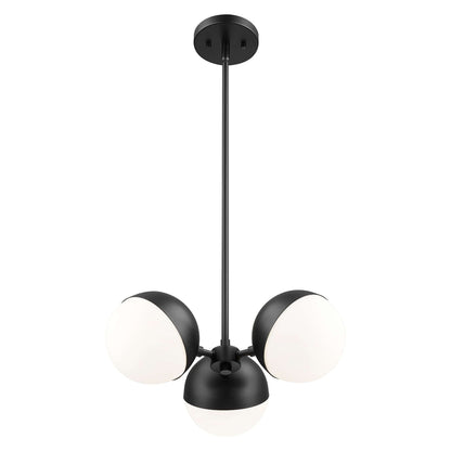 Realm Sphere 3 Light Chandelier Matte Black