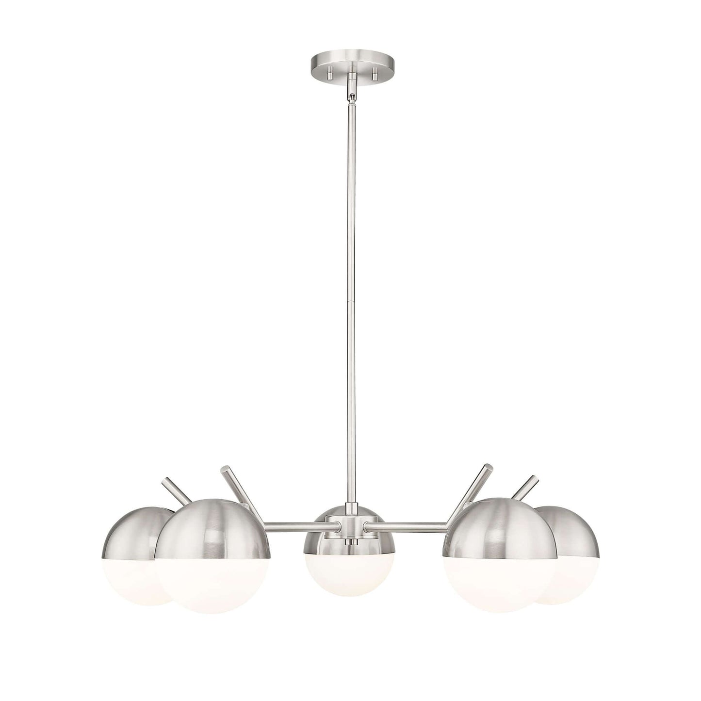 Realm Sphere 5 Light Chandelier Brushed Nickel