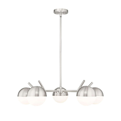 Realm Sphere 5 Light Chandelier Brushed Nickel