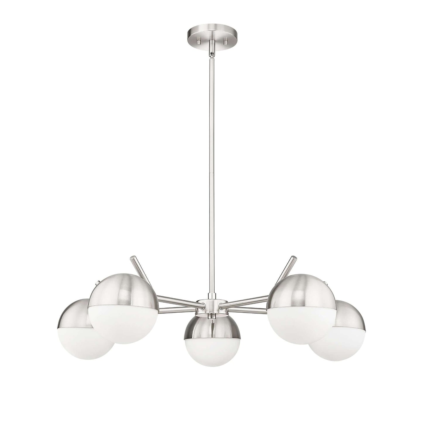 Realm Sphere 5 Light Chandelier Brushed Nickel